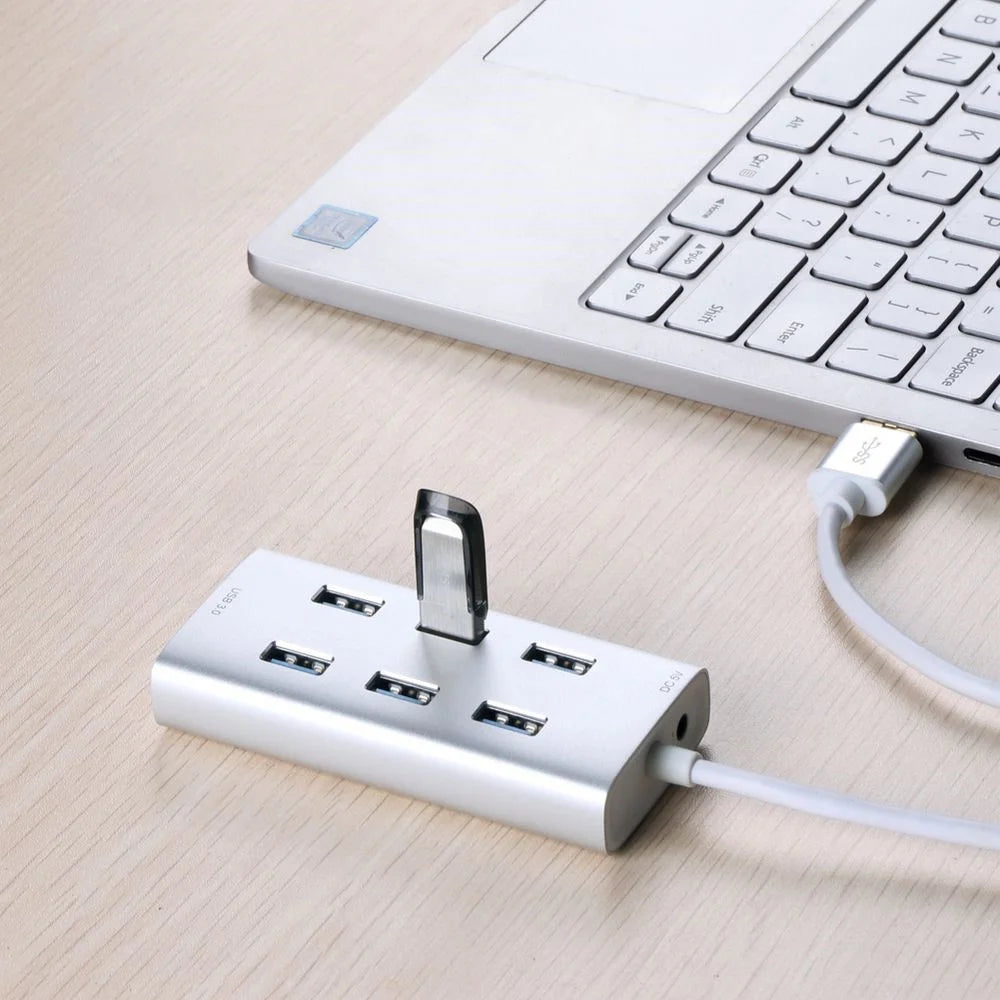 ONTEN 8108 Computer 7 Port USB 3.0 Hub Aluminum Alloy Multi USB Expansion Splitter - 6