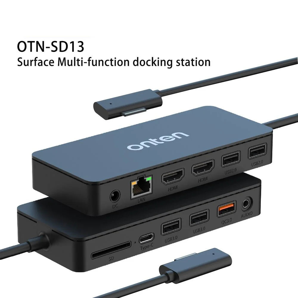 ONTEN SD13 Multifunction Docking Station for Microsoft Surface Pro / Go / Laptop HD Ethernet USB Expansion Hub - 3