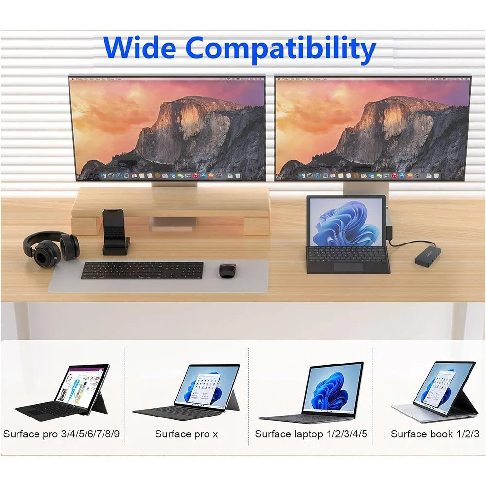 ONTEN SD13 Multifunction Docking Station for Microsoft Surface Pro / Go / Laptop HD Ethernet USB Expansion Hub - 6