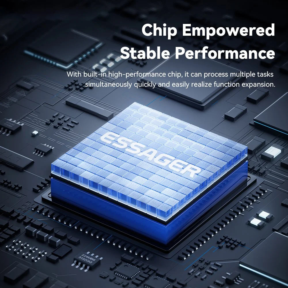 ESSAGER 7 in 1 USB 3.0 Hub For PC / Laptop / MacBook High Speed Data Transfer Multi Port Expansion - 6