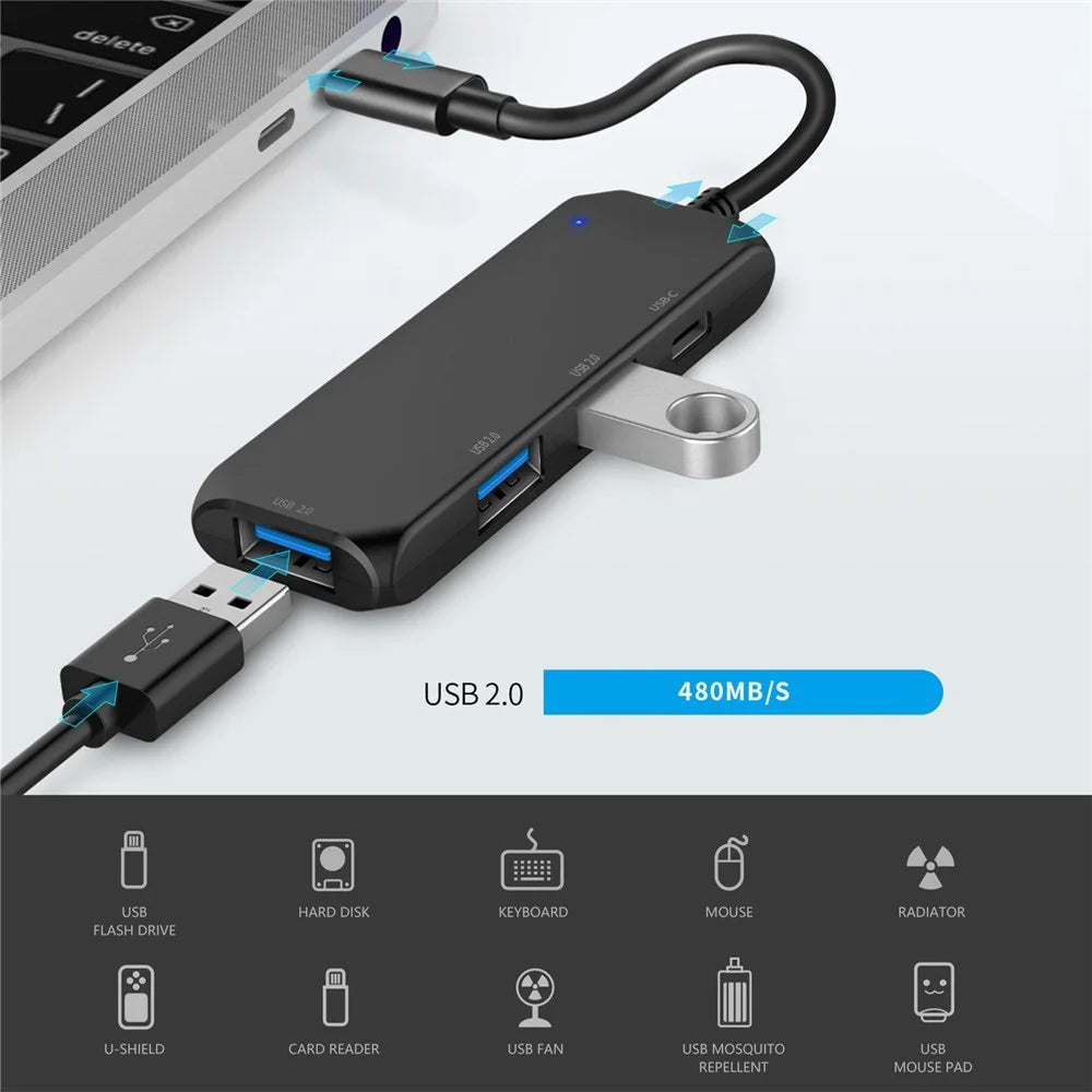 ST31 Laptop Expansion USB Type-C Hub Splitter Multi-Functional Docking Station - 6