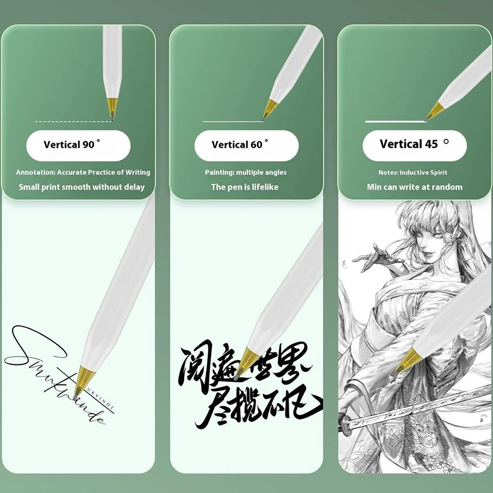 For Apple Pencil (2nd Generation) / Pencil (1st Generation) / Pencil (USB-C) / Pencil Pro Tips 2B Damping Silent - Fine Point / Transparent Yellow - 4