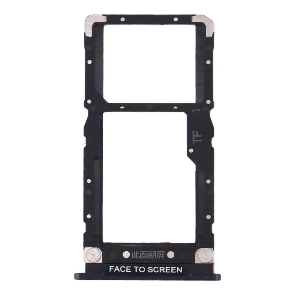 For Xiaomi Mi Pad 4 Dual SIM Cards + Single TF Card Tray Holder Replacement (without Logo) - Black - 1