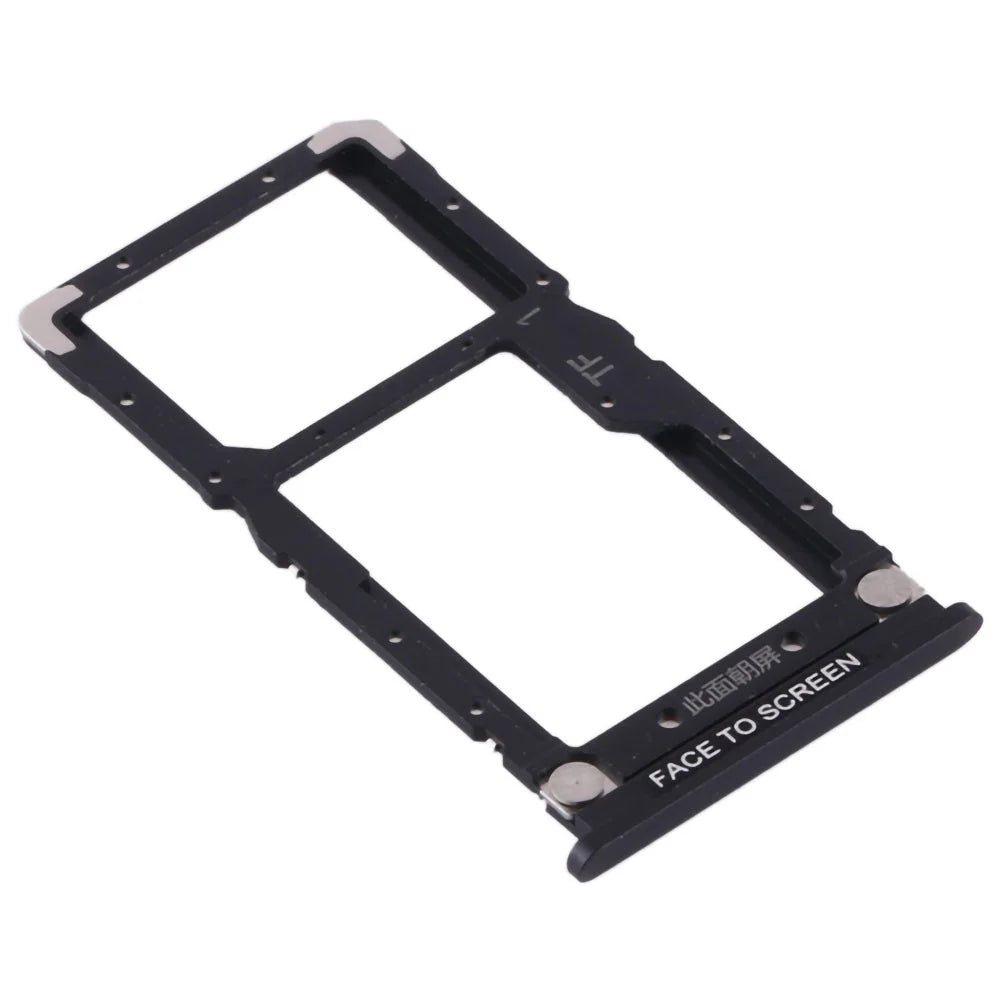 For Xiaomi Mi Pad 4 Dual SIM Cards + Single TF Card Tray Holder Replacement (without Logo) - Black - 2
