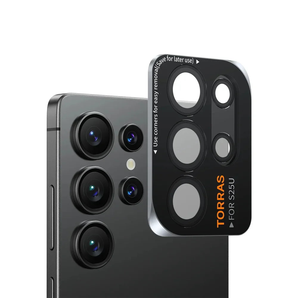 TORRAS For Samsung Galaxy S25 Ultra Camera Lens Protector Tempered Glass Clear Lens Film (Amazon Packaging) - Black - 1