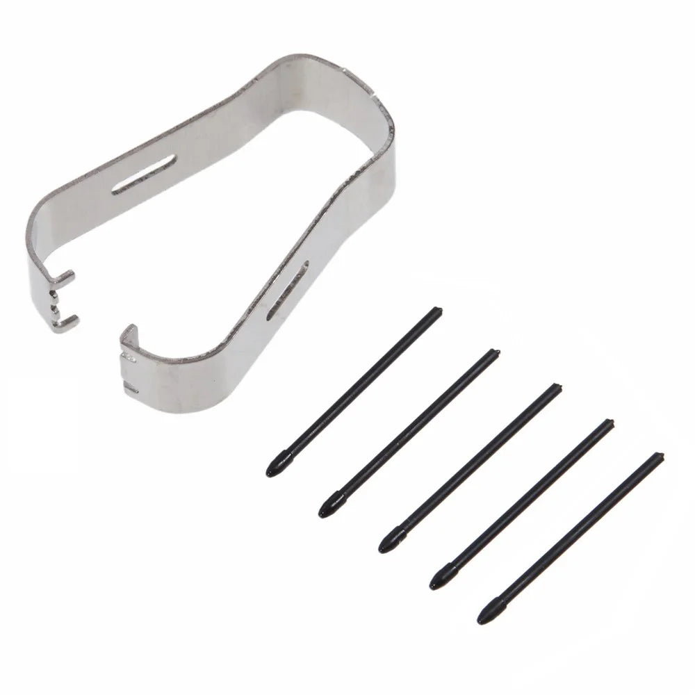 For Samsung Galaxy Note 8 N950 / Note9 N960 5Pcs Touch Stylus Tips Nibs with Metal Clip (Without Logo) - Black - 1