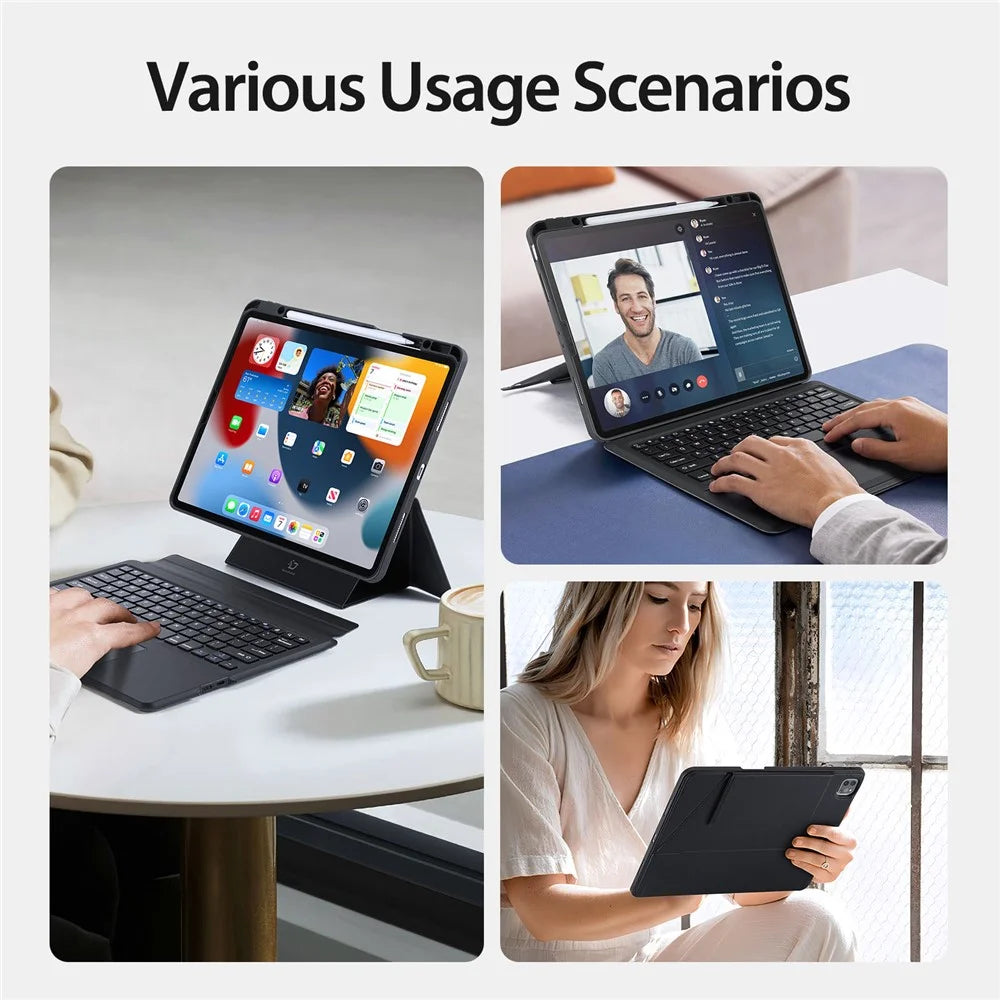 DUX DUCIS For iPad Air 13 (2026) / (2025) / (2024) / Pro 12.9 (2018) / (2020) / (2021) / (2022) Detachable Bluetooth-Compatible Keyboard Tablet Case - 6