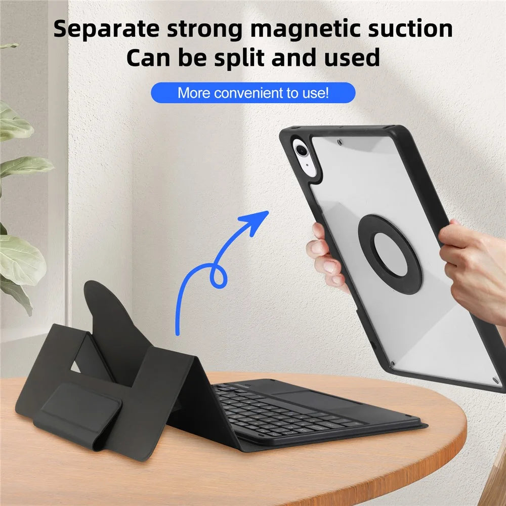 TP-5109 For iPad Air 11 (2026) / (2025) / (2024) / Air (2020) / (2022) Magnetic Detachable Bluetooth-Compatible Keyboard Leather Stand Case - 6
