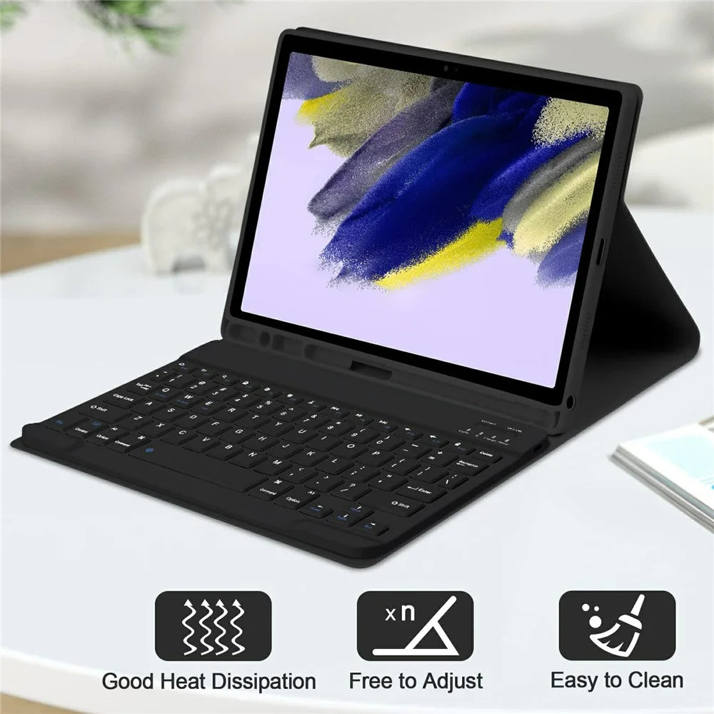 SK-X215 For Samsung Galaxy Tab A9+ Split Bluetooth-compatible Keyboard Leather Case + Dual Mode Mouse Set - Black - 3