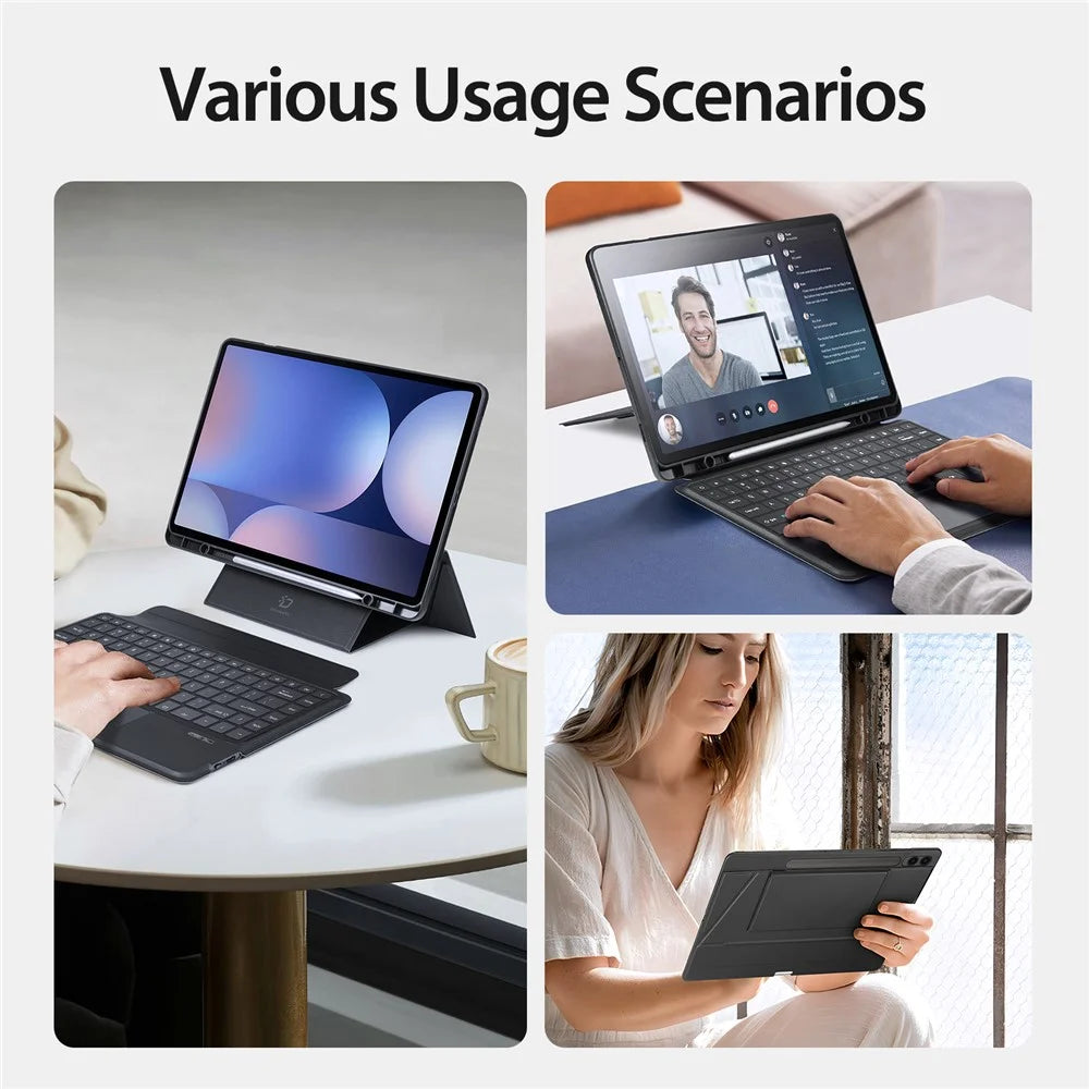 DUX DUCIS For Samsung Galaxy Tab S10 Ultra / S9 Ultra / S8 Ultra Leather Tablet Case with Magnetic Detachable Keyboard - 6