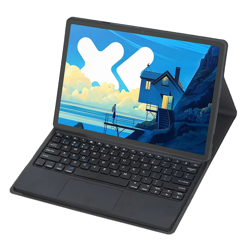 AM26-A For Lenovo Idea Tab Pro / Xiaoxin Pad Pro 12.7 (2025) Leather Tablet Cover with Touchpad Bluetooth-Compatible Keyboard - Black - 3