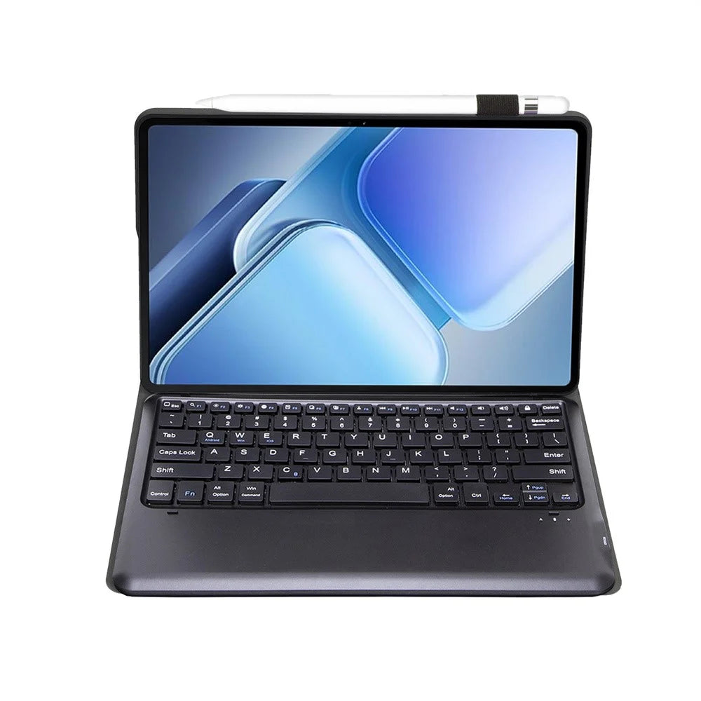 AV14 For vivo Pad3 Pro / iQOO Pad2 Pro Leather+TPU Tablet Cover with Bluetooth-compatible Keyboard - Black - 2