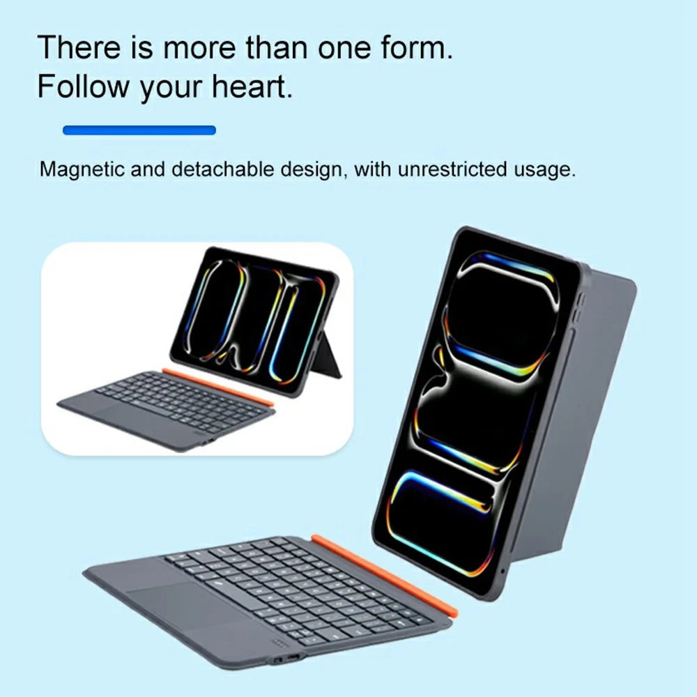 K09 For iPad Pro 13 (2025) / (2024) Leather Cover Magnetic Detachable Smart Touchpad Floating Magnetic Keyboard with Backlit - 6