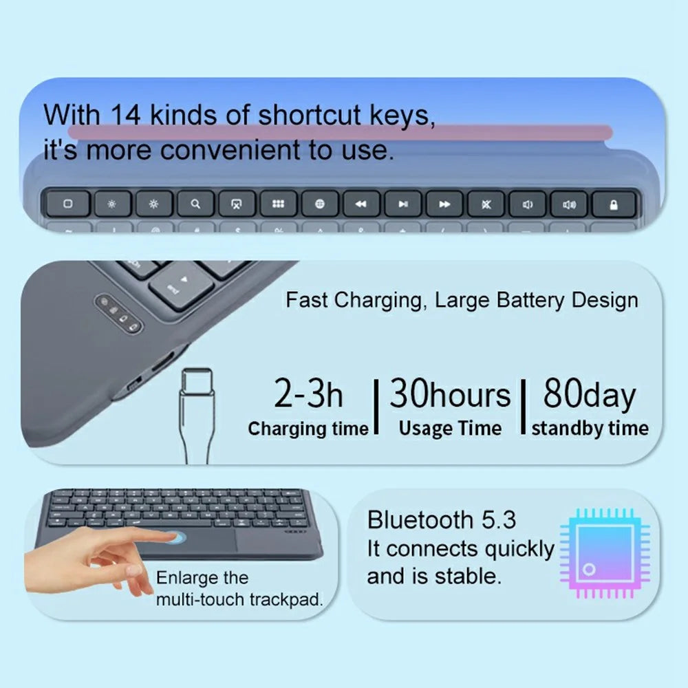 K09 For iPad Pro 13 (2025) / (2024) Leather Cover Magnetic Detachable Smart Touchpad Floating Magnetic Keyboard with Backlit - 7