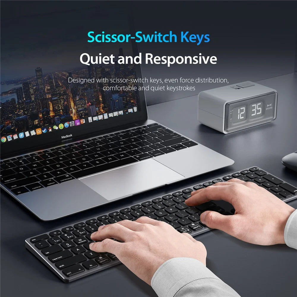 DUX DUCIS Wireless Keyboard Wireless Keyboard LK Series Mute Keyboard for Laptops/Tablets/Phones - Black - 7