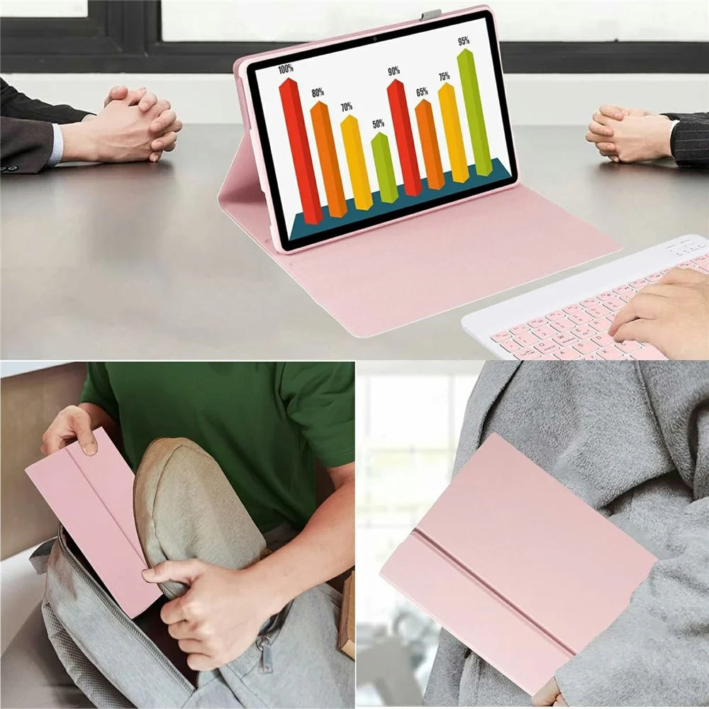 SK-M11 For Lenovo Tab M11 (TB330FU / TB330XU) Bluetooth-Compatible Keyboard Leather Case with Pen Slot - Black - 7