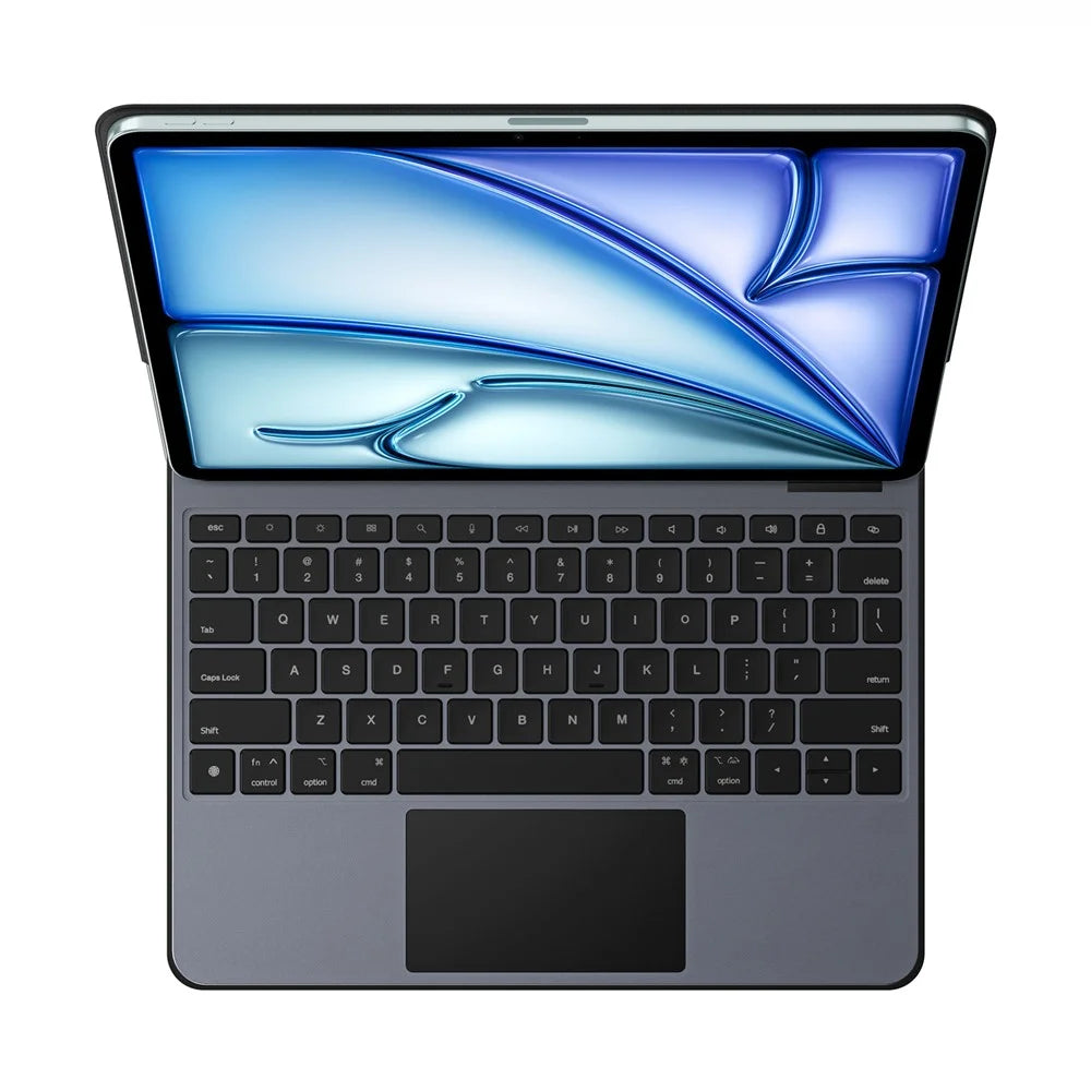 DUX DUCIS For iPad Air 13 (2026) / (2025) / (2024) / 12.9 (2022) / (2021) / (2020) / (2018) MK Pro Series Leather Case Magnetic Floating Keyboard with Trackpad - Black - 3