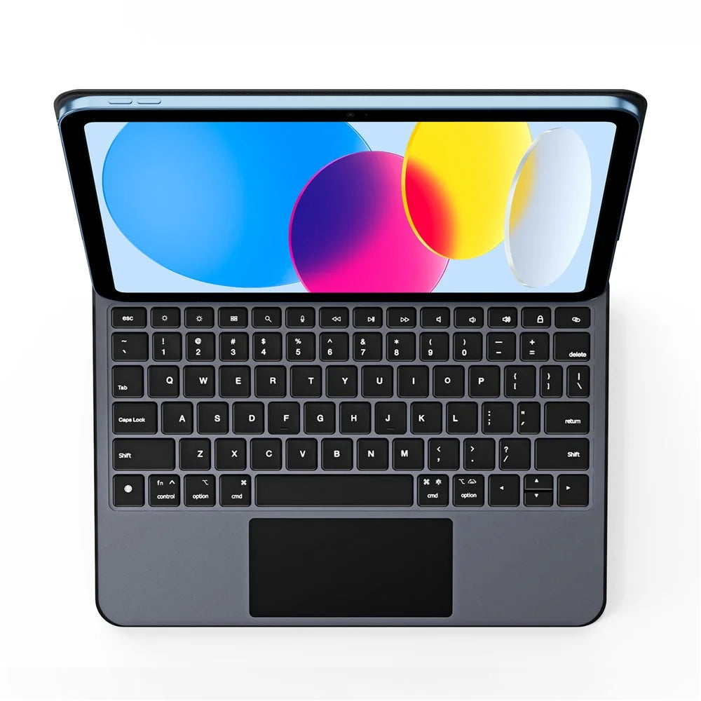 DUX DUCIS For iPad (2025) / iPad 10.9 (2022) MK Pro Series Leather Case Magnetic Floating Keyboard with Trackpad - Black - 3