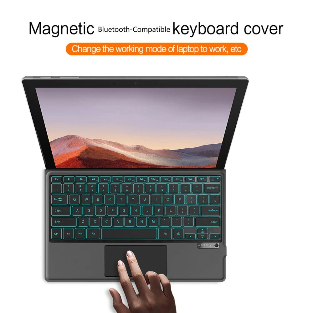 For Microsoft Surface Pro 11 / 10 / 9 / 8 Rechargeable Magnetic Bluetooth-compatible Wireless Keyboard with Backlit - 3