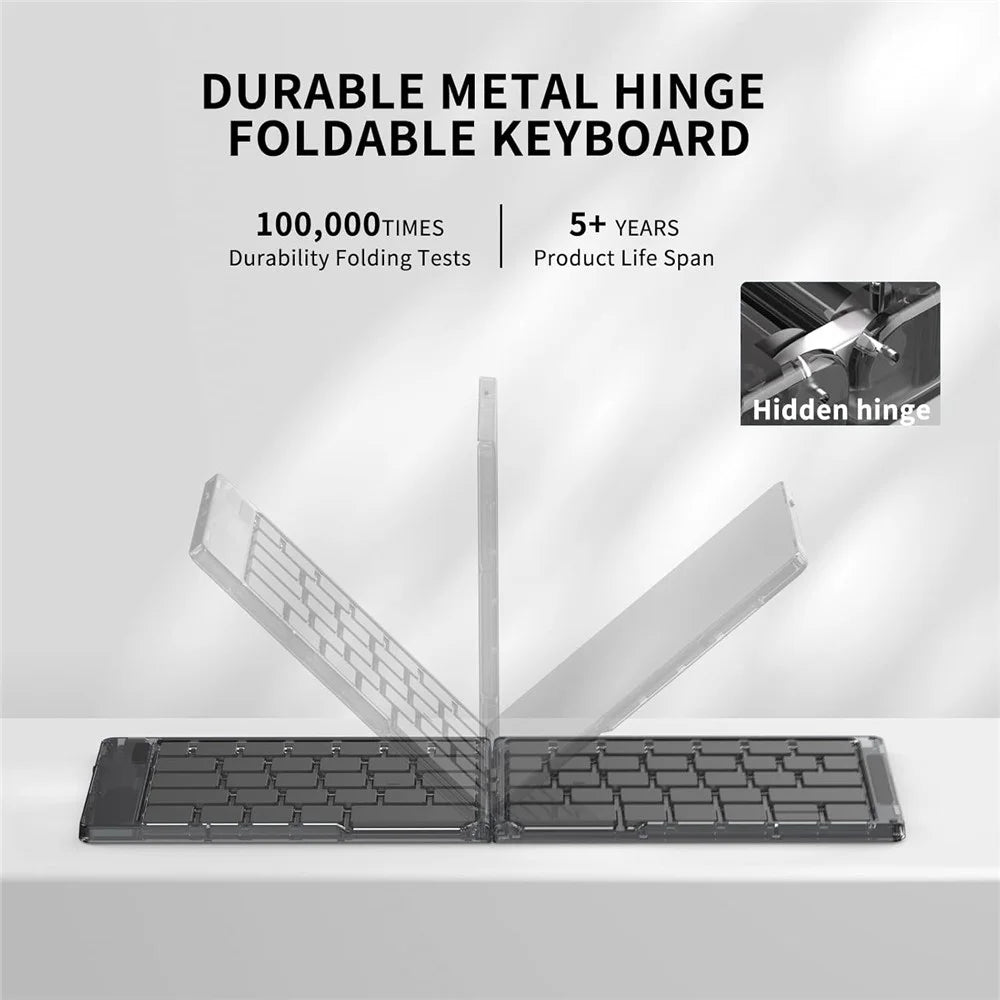 F69 Foldable Bluetooth-compatible Keyboard for Android / iOS / Windows with Mouse and Phone Stand Set - 5