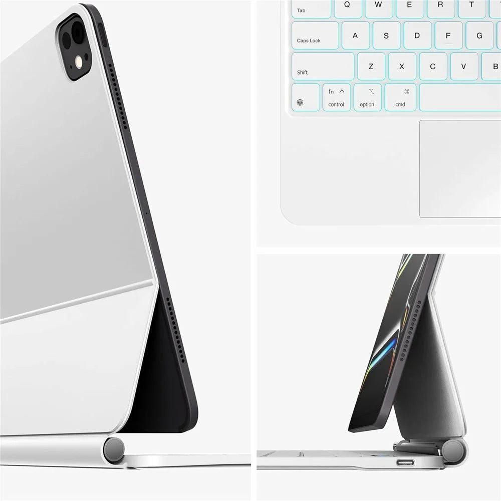 Floating Magnetic Keyboard Case for iPad Air 11 (2024) / Air (2022) / Air (2020) / iPad Pro 11 (2022) / (2021) / (2020) / (2018) - White - 7