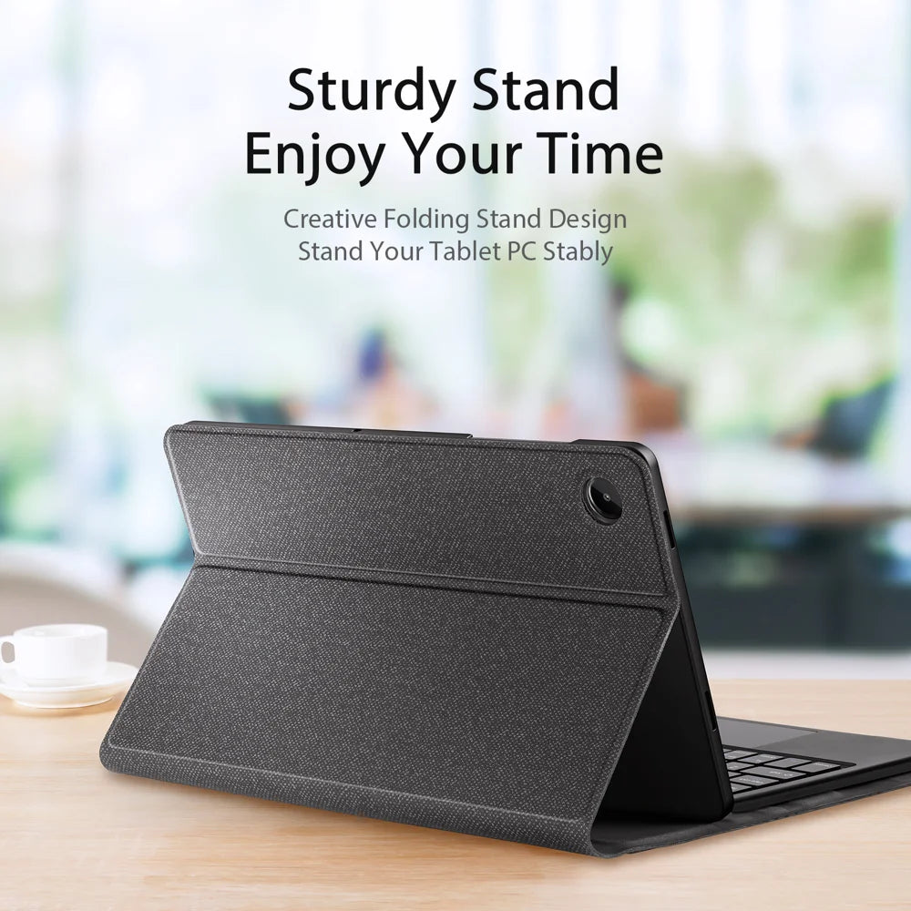 DUX DUCIS For Samsung Galaxy Tab A9+ / Galaxy Tab A11+ Bluetooth-compatible Keyboard TK Series Leather Cover Stand with Touchpad - Black - 4