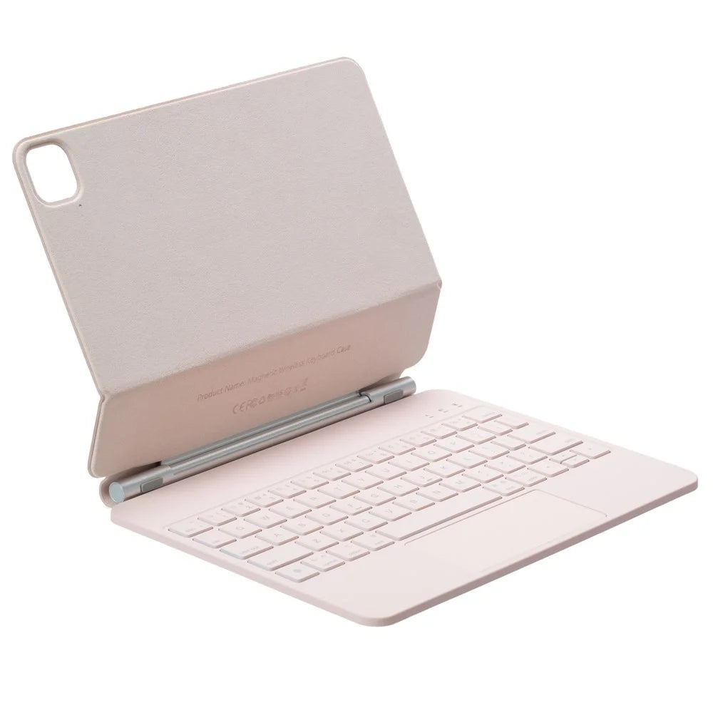 For iPad (2025) / 10.9 (2022) Magnetic Magic Keyboard with Touchpad Bluetooth-Compatible Keyboard - Pink - 2