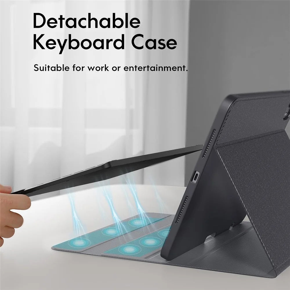 WR030 For iPad Pro 11 (2025) / (2024) 7-color Backlit Magnetic Detachable Wireless Bluetooth-compatible Keyboard Case with Touchpad - 2