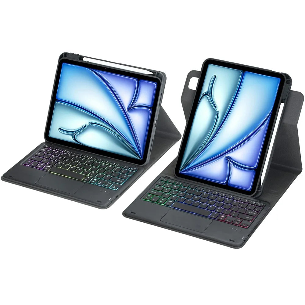 L11B-AS Wireless Keyboard Case with Backlit / Touchpad for iPad Air 11 (2026) / (2025) / (2024) / Air (2022) / Air (2020) / iPad Pro 11 (2022) / (2021) / (2020) / (2018) Rotating Protective Cover - Black - 5