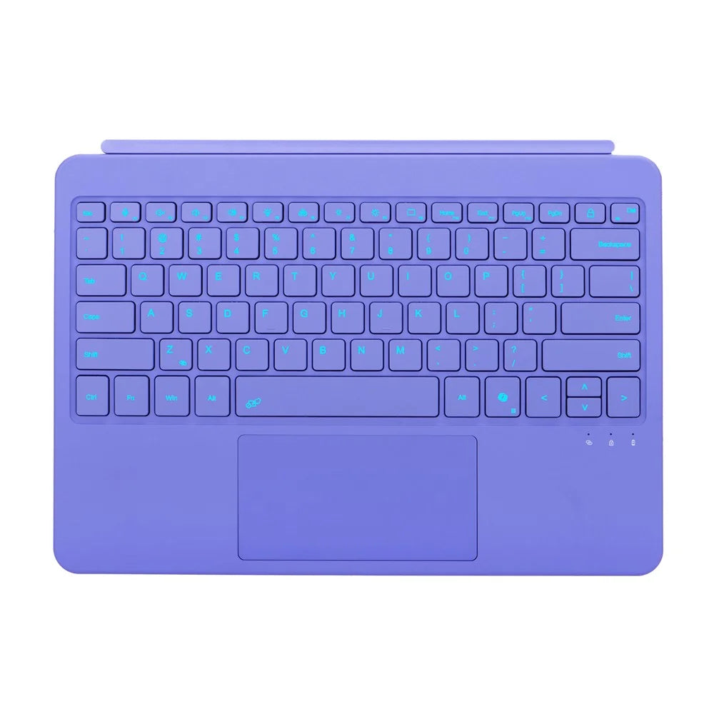 1088 For Microsoft Surface Pro 12inch Bluetooth-compatible Keyboard with Backlit Touchpad Keyboard - Purple - 7