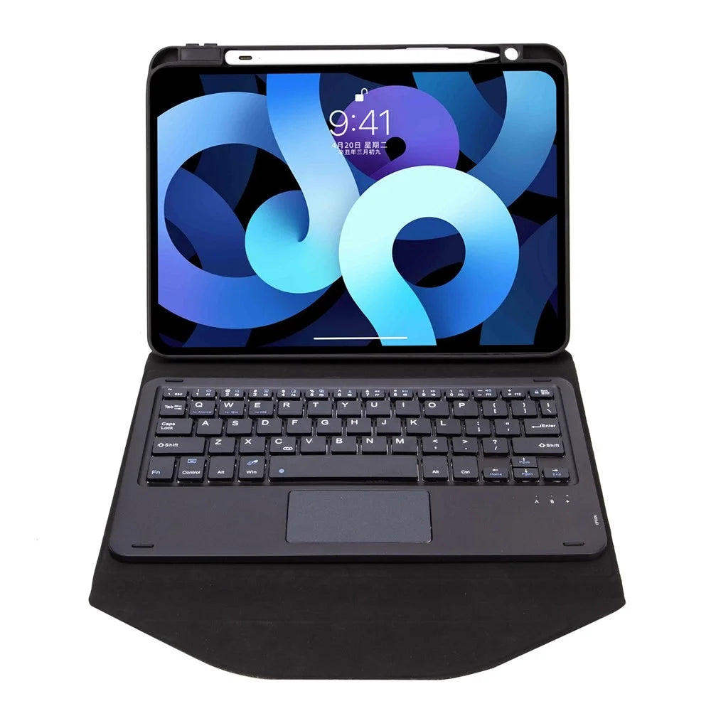 Z098B-A For iPad Air (2020)/(2022) Wireless BT Keyboard Case with TouchPad Scratch-Proof Protective Cover Tablet Case with Pencil Slot - Black - 4