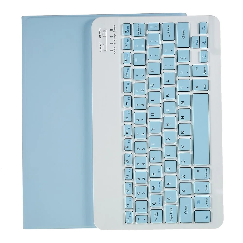 For iPad Air (2013) / Air 2 / iPad Pro 9.7 inch (2016) / iPad 9.7-inch (2017) / (2018) Smart Keyboard Case with PU Leather Protector Bluetooth-compatible Keyboard Shockproof Case - Blue - 5