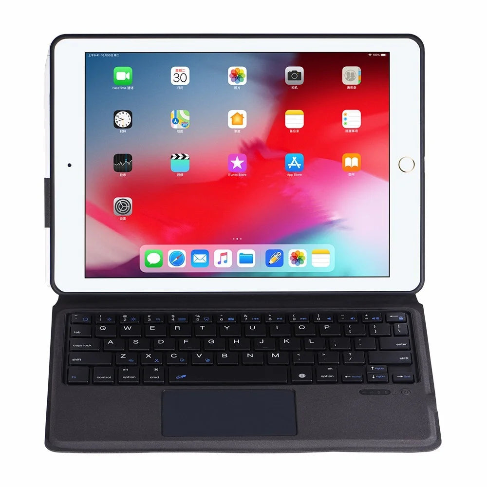 TP-1092 For iPad 10.2 (2021) / (2020) / (2019) / iPad Pro 10.5-inch (2017) / iPad Air 10.5 inch (2019) Bluetooth-compatible Keyboard with TouchPad PU Leather Stand Folio Full Protection Case Cover - 3