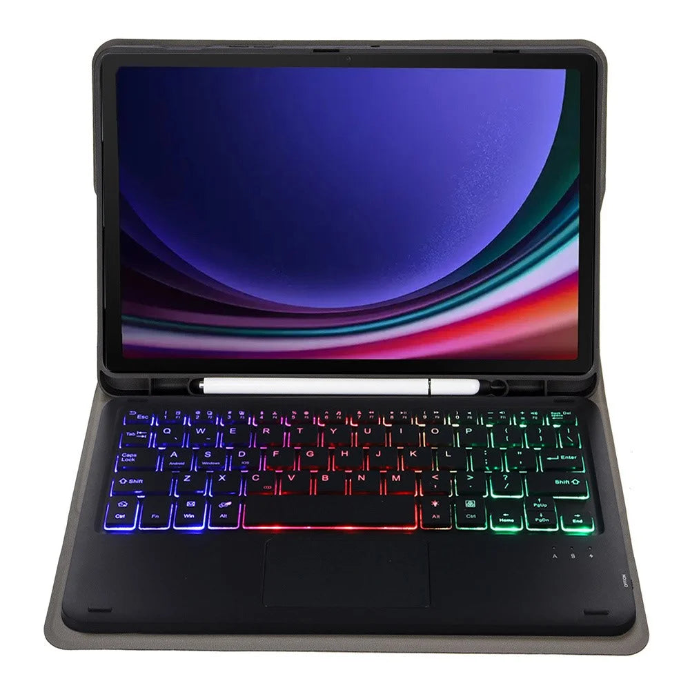 A710B-AS For Samsung Galaxy Tab S10 Lite / S10 FE / S9 FE / S9 X710 / X716B / X718U Backlit Bluetooth-Compatible Keyboard Case - Black - 4