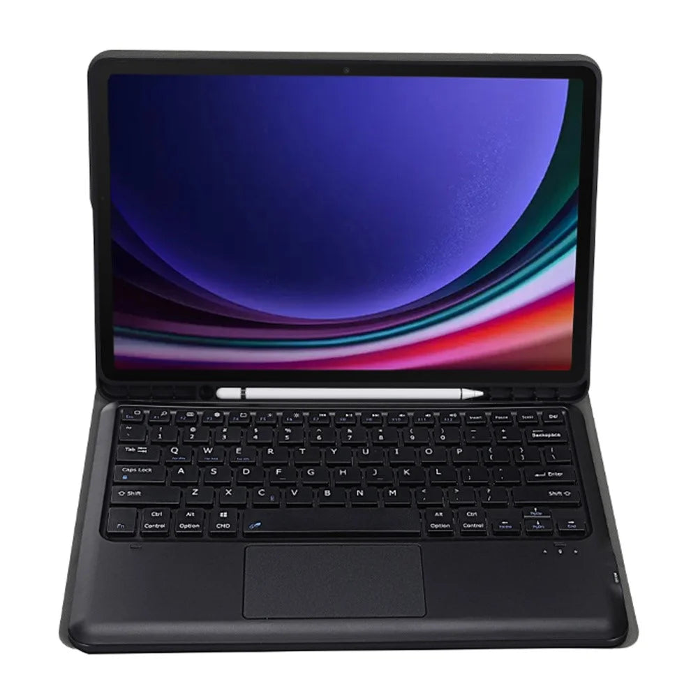A810B-A For Samsung Galaxy Tab S9+ X810 / X816 / X818 Detachable Bluetooth-compatible Keyboard Case with Touchpad, Protective Tablet Case - Black - 4