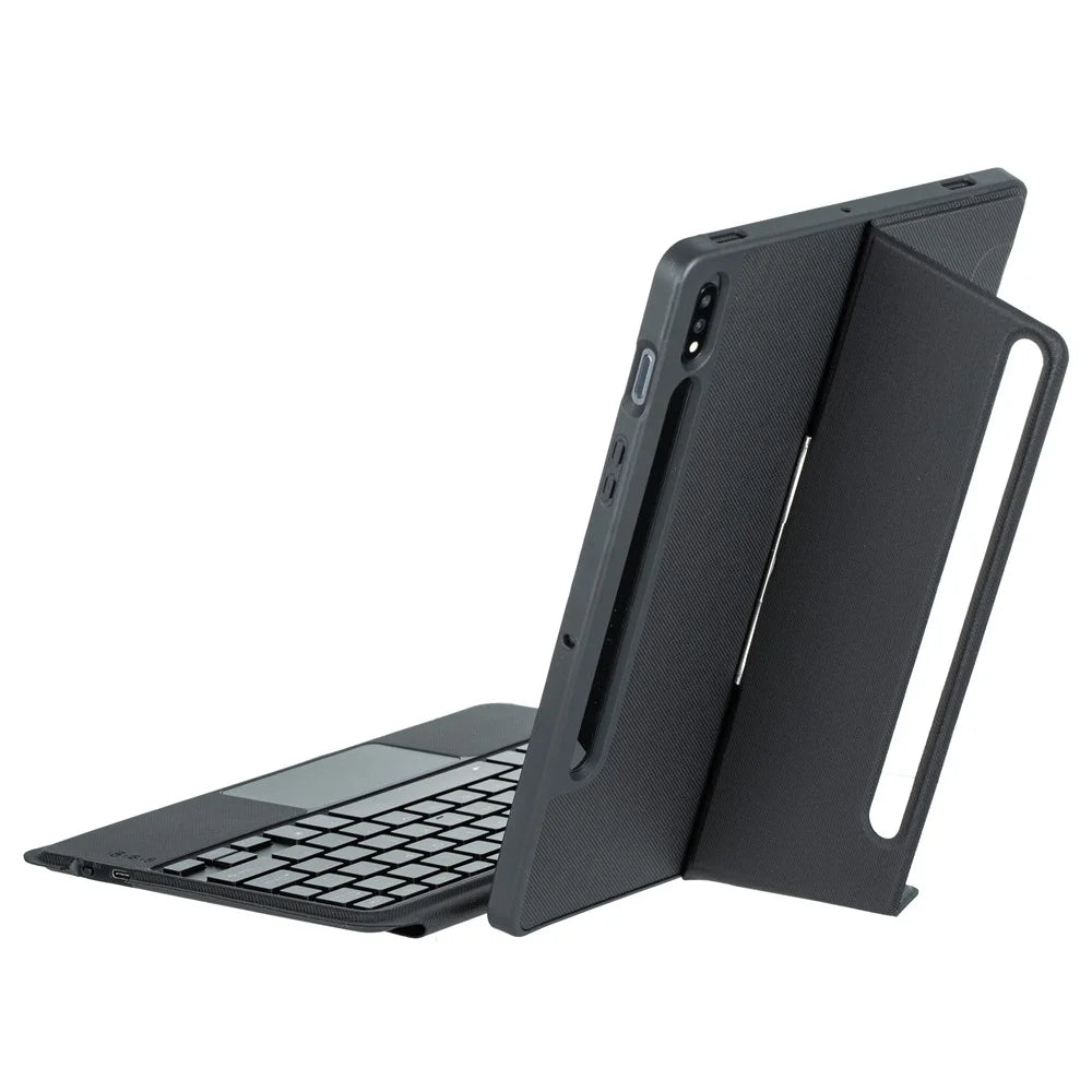 T870B-AS for Samsung Galaxy Tab S7 T870 T875 / S8 X700 X706 2 in 1 Bluetooth-compatible Keyboard Tablet Stand Case with Pen Slot / Touchpad / Backlight - 6