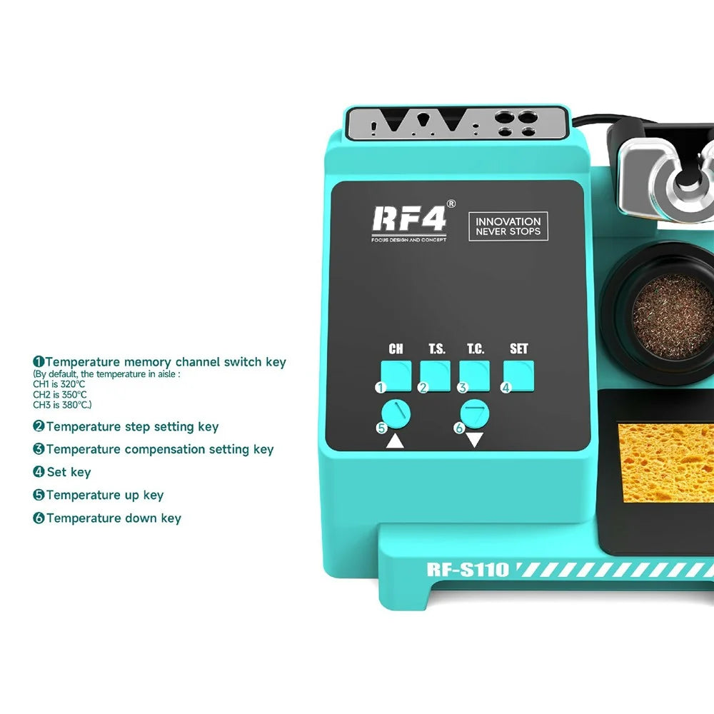 RF4 RF-S110 Smart Soldering Iron BGA PCB SMD Handle Soldering Station for Phone Motherboard Repair - EU Plug - 2