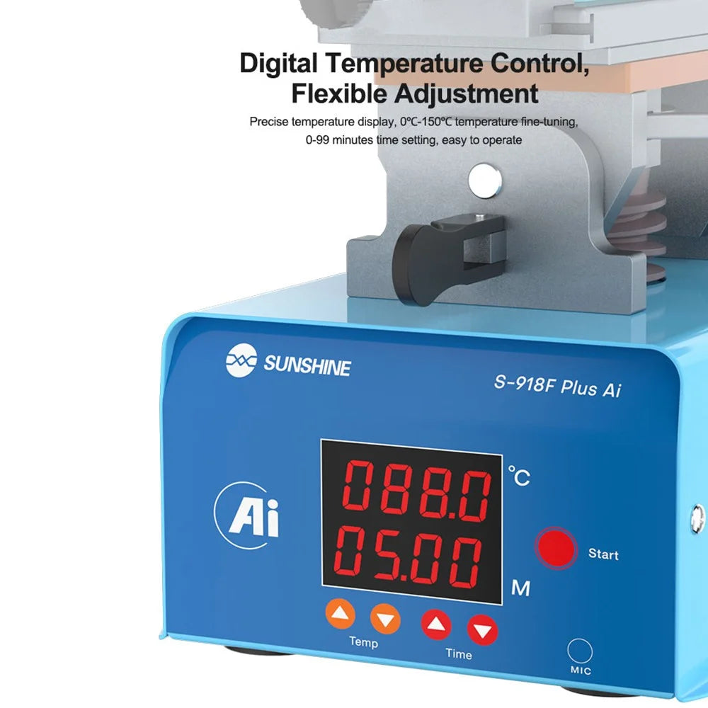 SUNSHINE S-918F Plus 5 in 1 Curved Screen Separator AI Intelligent Voice Screen Repair Tool - Blue / US Plug - 6