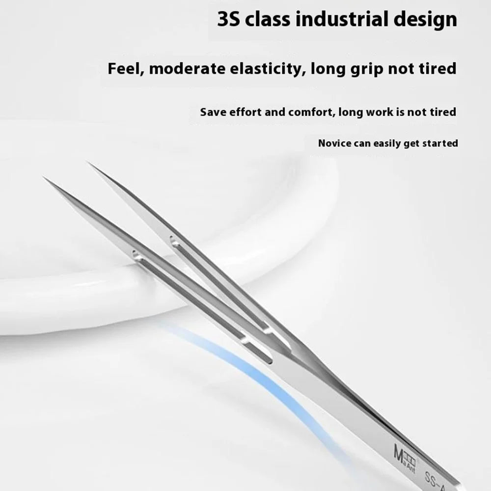 MAANT SS-A1 Stainless Steel Tweezers Non-Magnetic High Precision Jump Wire Clip for Phone Repair - 3
