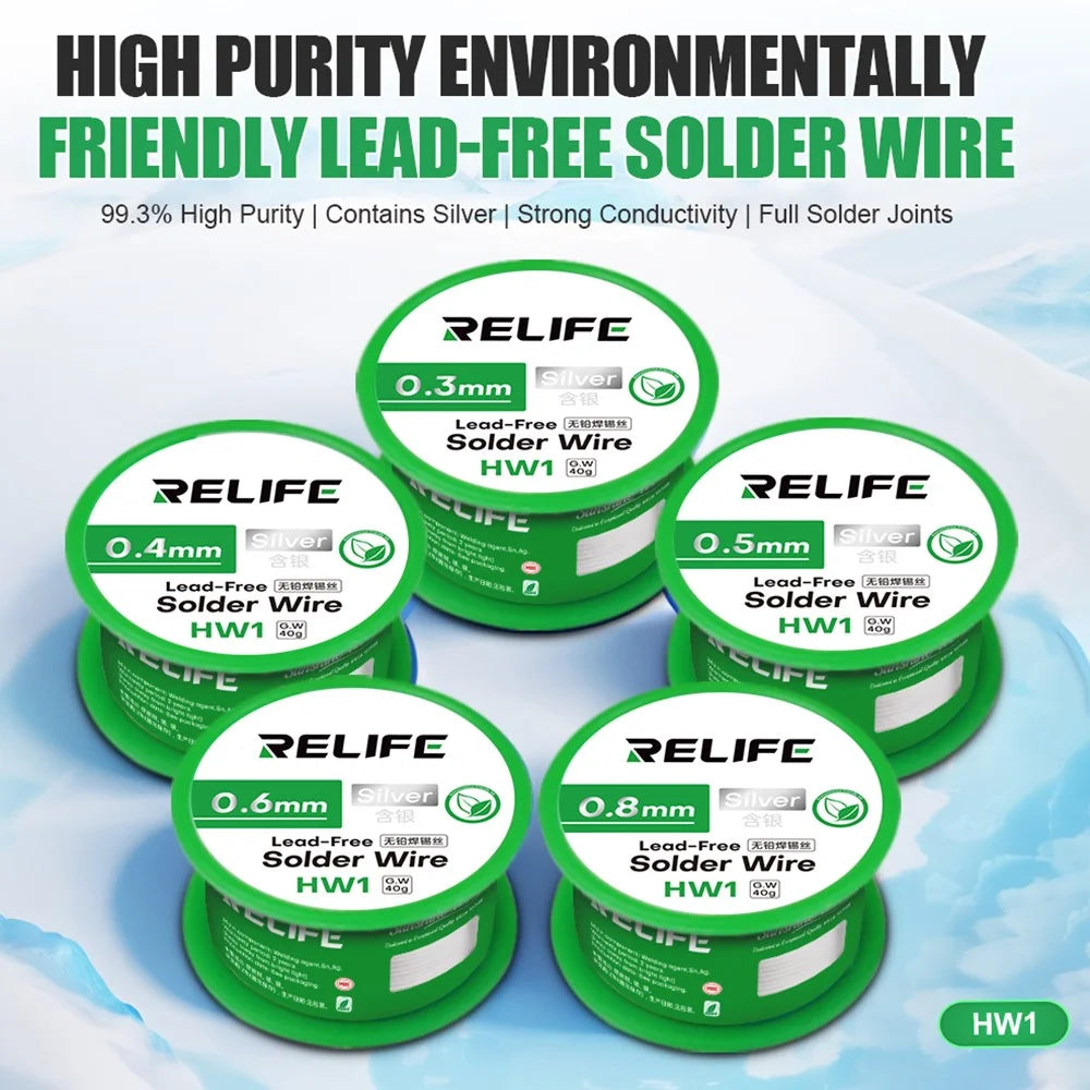 RELIFE HW1 40g Lead-Free Solder Wire 0.3mm Circuit Boards Tools for Mobile Phone Appliance - 2