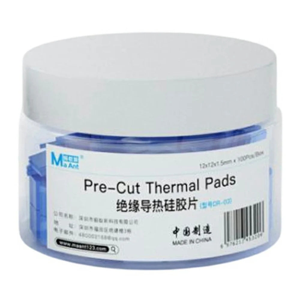 MAANT DR-03 100 Pcs Insulation Thermal Silicone Pad Heat Dissipation Pad For PC Motherboard / Electronic Devices - Blue - 1