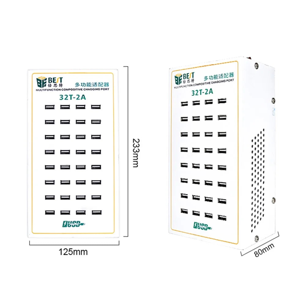 BEST 32T-2A 32 Port Multi Function Charging Station USB Charger Smart Fast Charging for Multiple Devices - 5