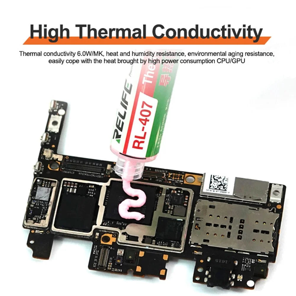 RELIFE RL-407 Thermal Silicone Heat Sink Paste High Efficiency Cooling for CPU / GPU / Electronic Devices - Blue - 4