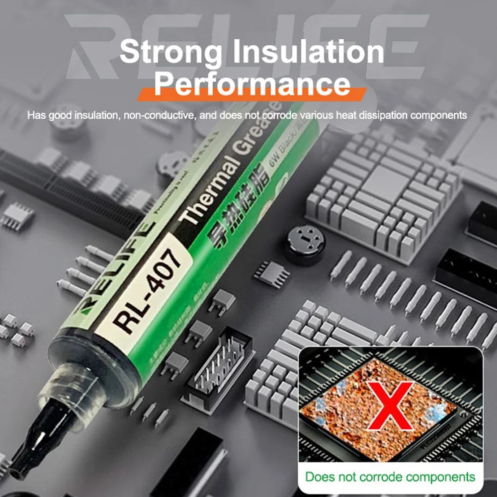 RELIFE RL-407 Thermal Silicone Heat Sink Paste High Efficiency Cooling for CPU / GPU / Electronic Devices - Blue - 5