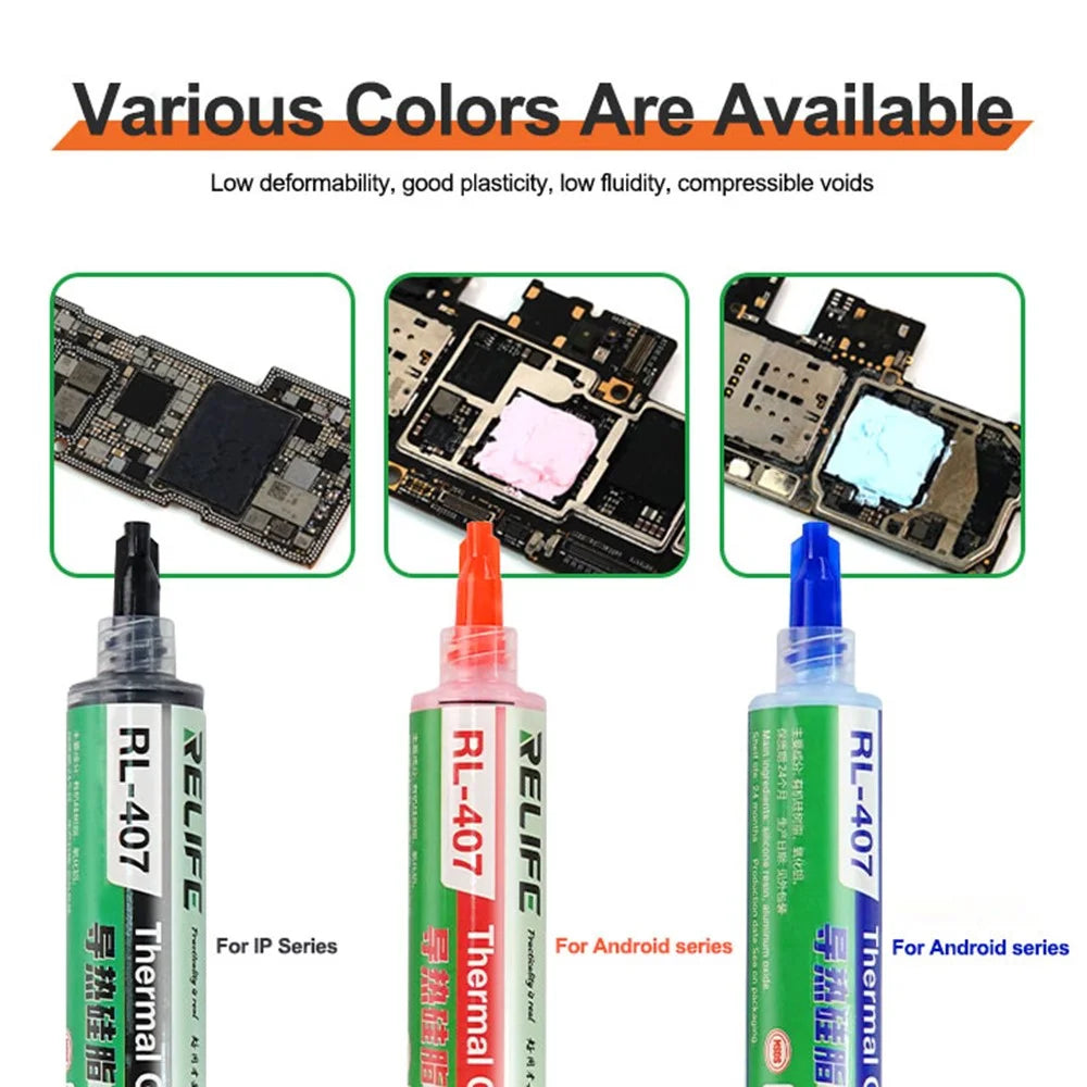 RELIFE RL-407 Thermal Silicone Heat Sink Paste High Efficiency Cooling for CPU / GPU / Electronic Devices - Blue - 6