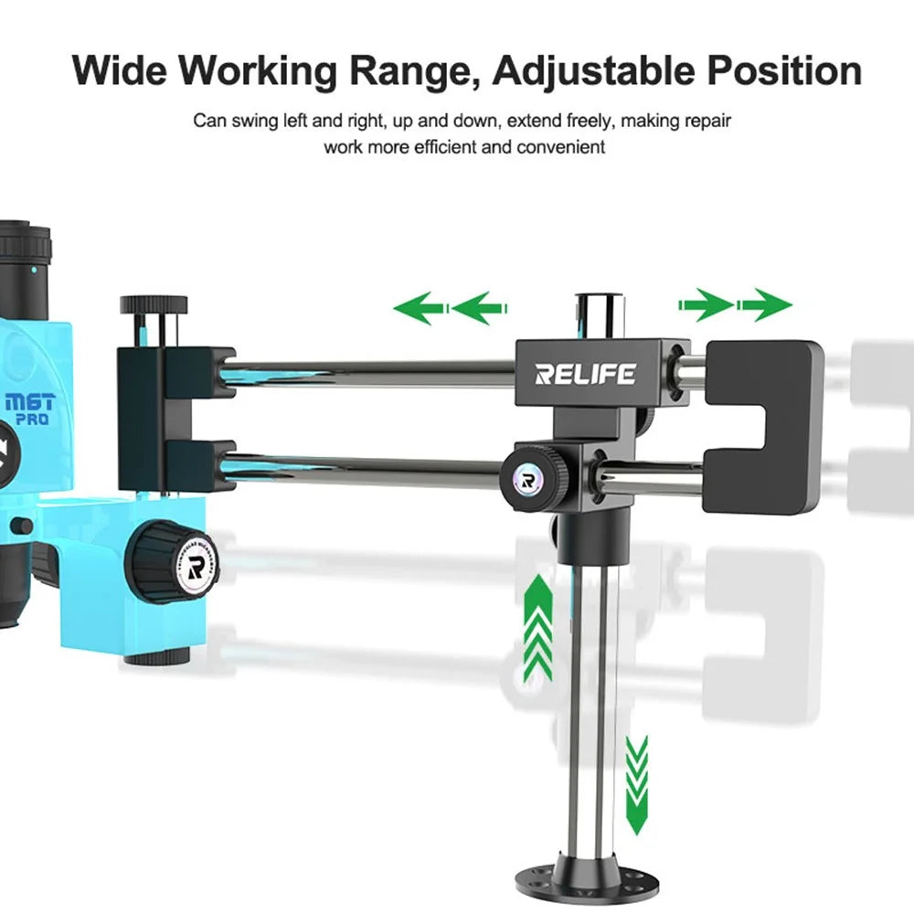 RELIFE MS2 Pro Dual-Bearing Dual-Rod Microscope Stand 360° Rotation / Multi-Angle Adjustment for Desktop Use - 4