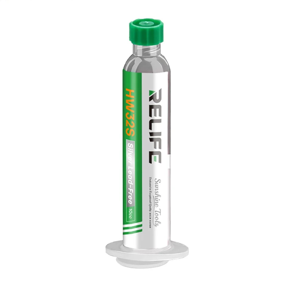 RELIFE HW32S Eco Friendly 10CC Lead Free Solder Paste with Syringe for PCB Repair - 7