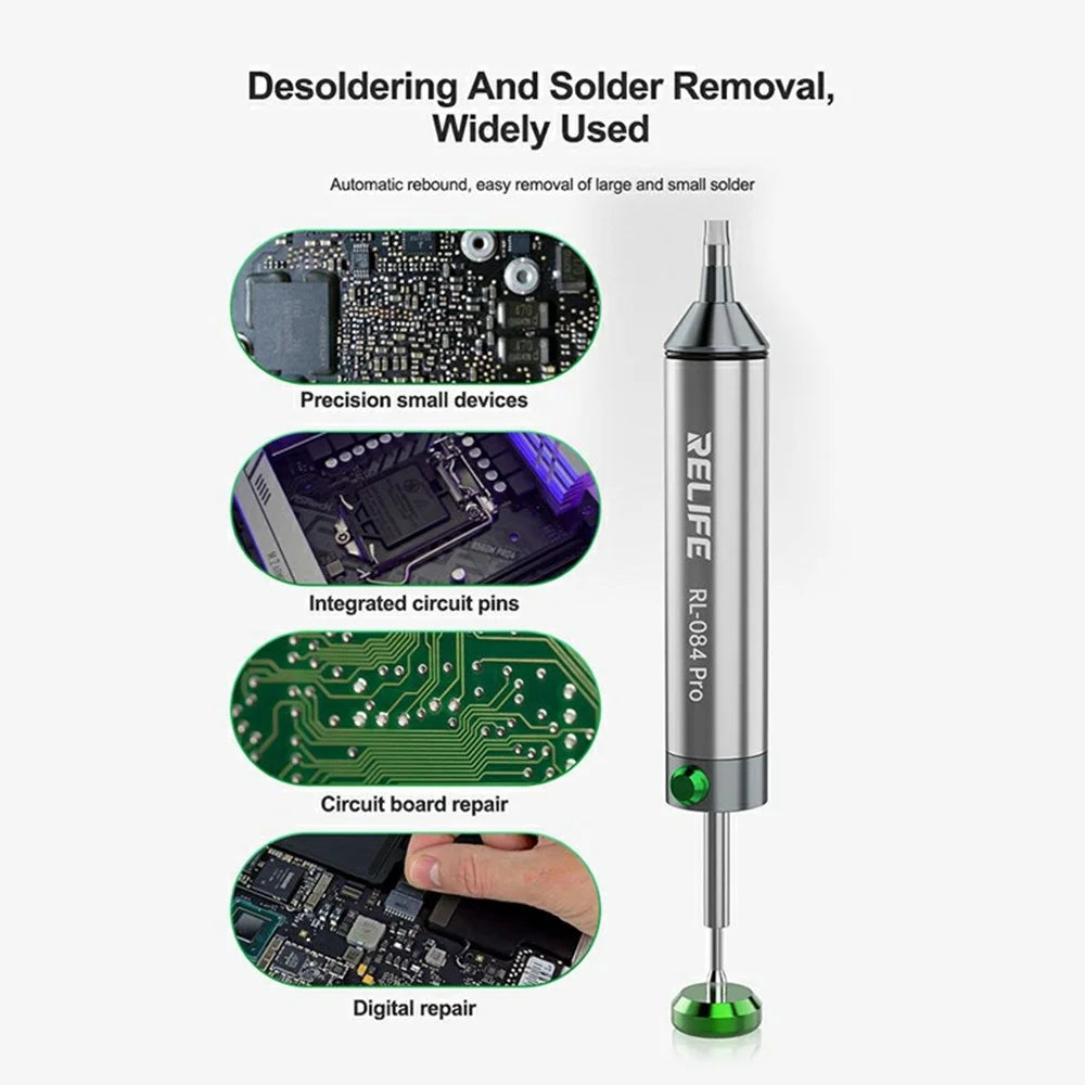 RELIFE RL-084 Pro Aluminum Alloy Desoldering Gun Strong Suction Automatic Rebound for Electronics Repair - 4