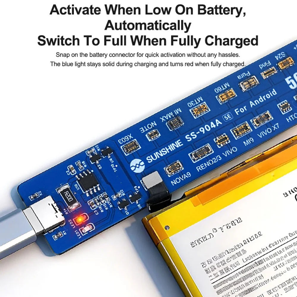 SUNSHINE SS-904A SE For Android 500+ Models Battery Activation Board Overload Protection Auto Polarity Detection - 3