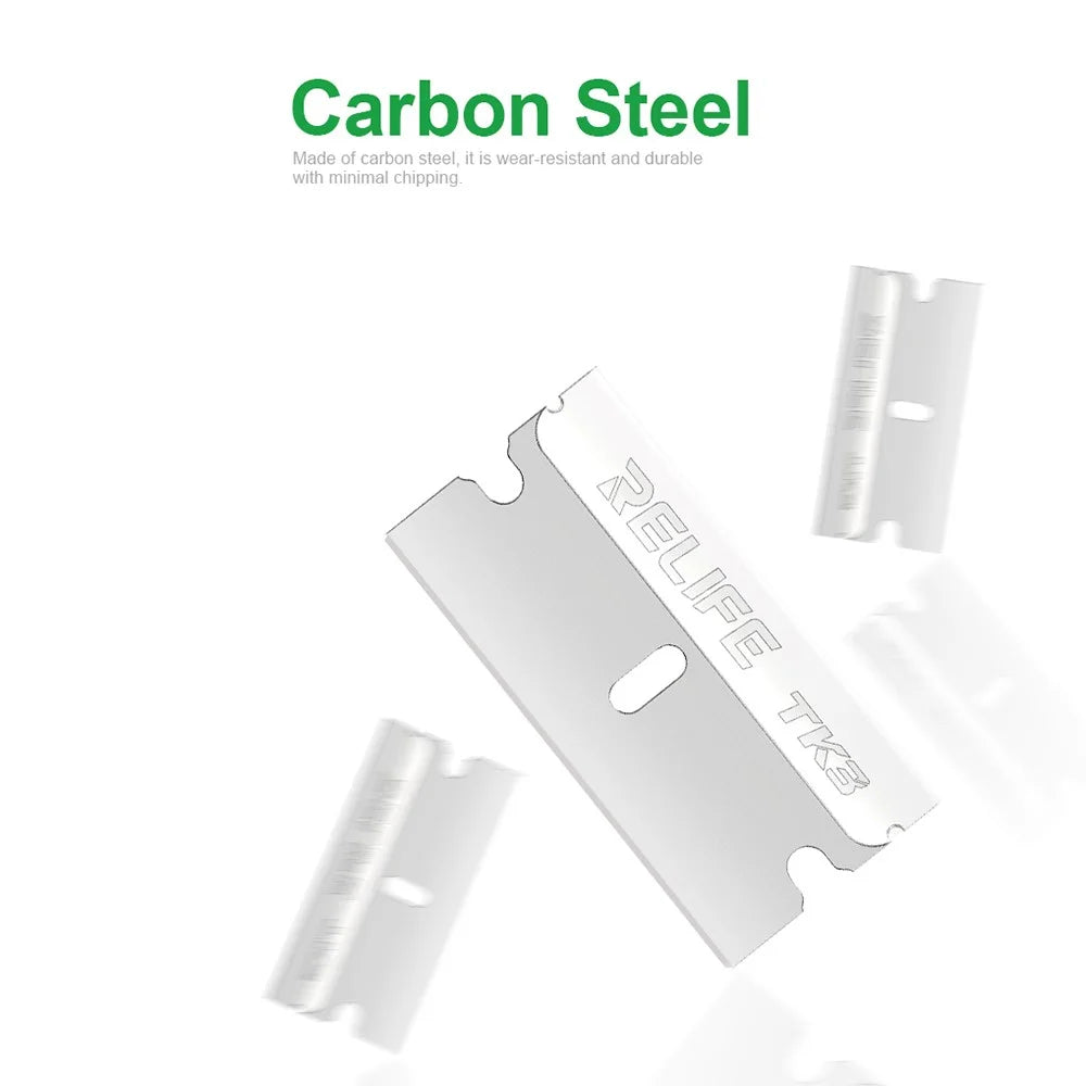 RELIFE TK3 100Pcs Mobile Phone Repair Blades Ultra-Thin Carbon Steel Cutting Tools for Screen Removal / Adhesive Removal - 3